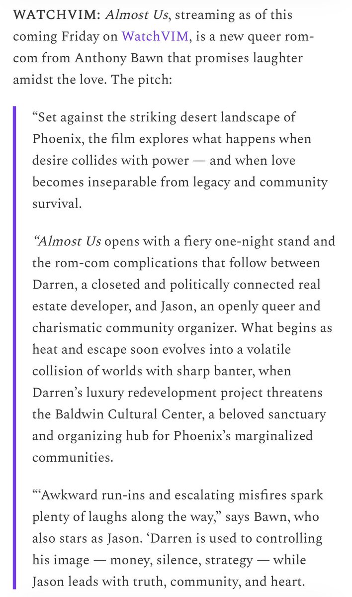 watchvim's tweet photo. Thank you to @BoyCulture for featuring #AlmostUs and helping spotlight this story of love, tension, identity, and community. We’re grateful for the support and excited to keep sharing the film with new audiences. 🖤🎬 #AnthonyBawn #IndieFilm https://t.co/XTexvAknDD
