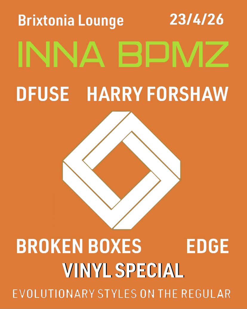 official_dfuse's tweet photo. Catch myself on the Thursday 23rd April 2026 doing a vinyl and dubplate set down at brixtonia lounge in Brixton for the inna bpmz crew alongside Harry Forshaw, Broken Boxes &amp; Edge.

This is a free entry event, see you soon. https://t.co/s4NU1URIG8