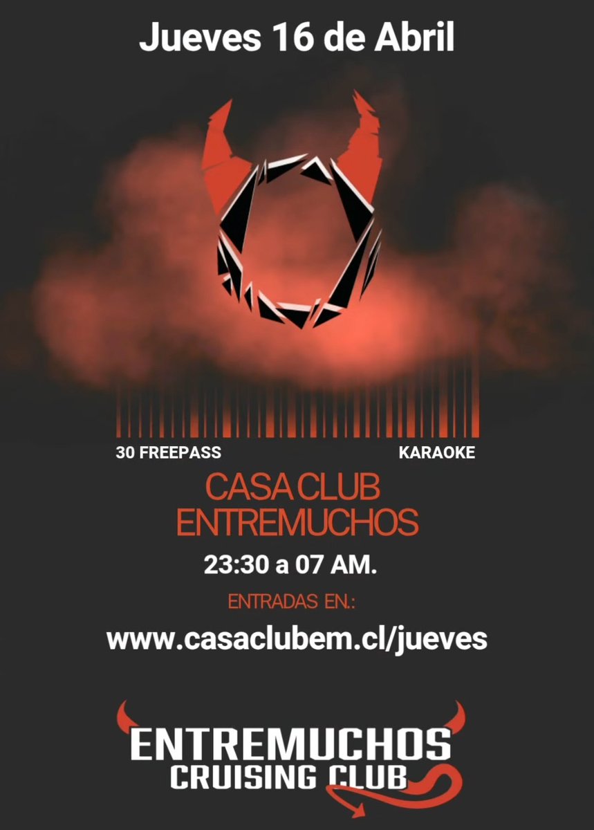 Entremuchossan1's tweet photo. Este jueves los invitamos a que vengan a distraerse de esta semana tan intensa a la CasaClub EntreMuchos, tenemos sólo 30 FreePass para quienes quieran venir a disfrutar y a jugar entre adultos 😏😈✨
Acá todos son bienvenidos 😈🍆💦
Los esperamos desde las 23:30 hasta las 07 am.
Nos vemos 😏
Sus entradas al wsp +56941020075