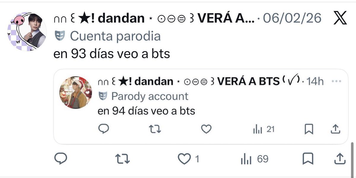 ∩∩ ꒰ ★! dandan ⋆ ⊙⊝⊜ ꒱ VERÁ A BTS ⁽ ꪜ ⁾ tweet media