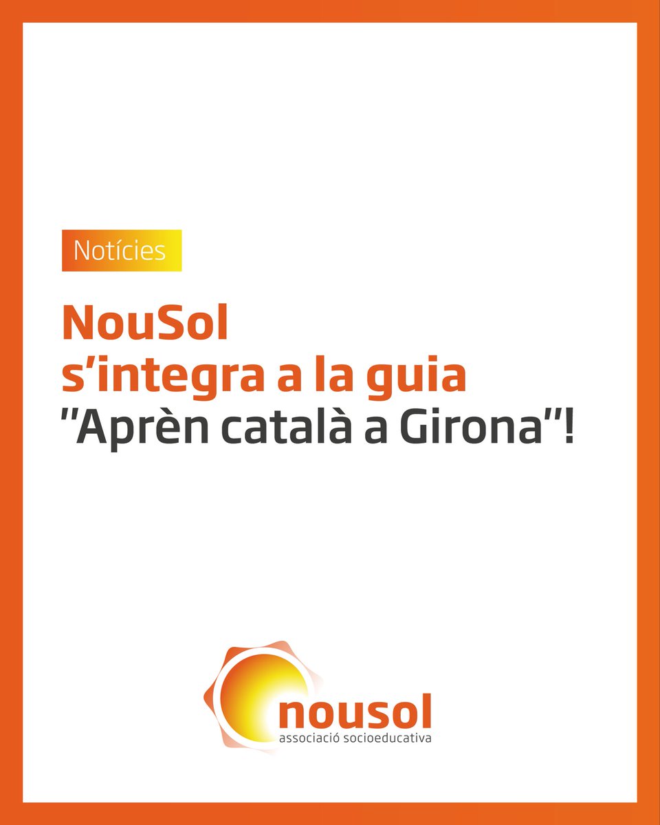 nousolorg's tweet photo. 📖 NouSol s'integra a la guia "Aprèn català a Girona"!
@Girona_Cat ha publicat el tríptic amb l'oferta de cursos de la ciutat i ens fa molta il·lusió aparèixer-hi amb el nostre projecte Enxarxa’t en català.

✔️Cursos de català per a adults amb conveni amb CPNL ✨
@gencatdigital https://t.co/8Fur0m60Mm