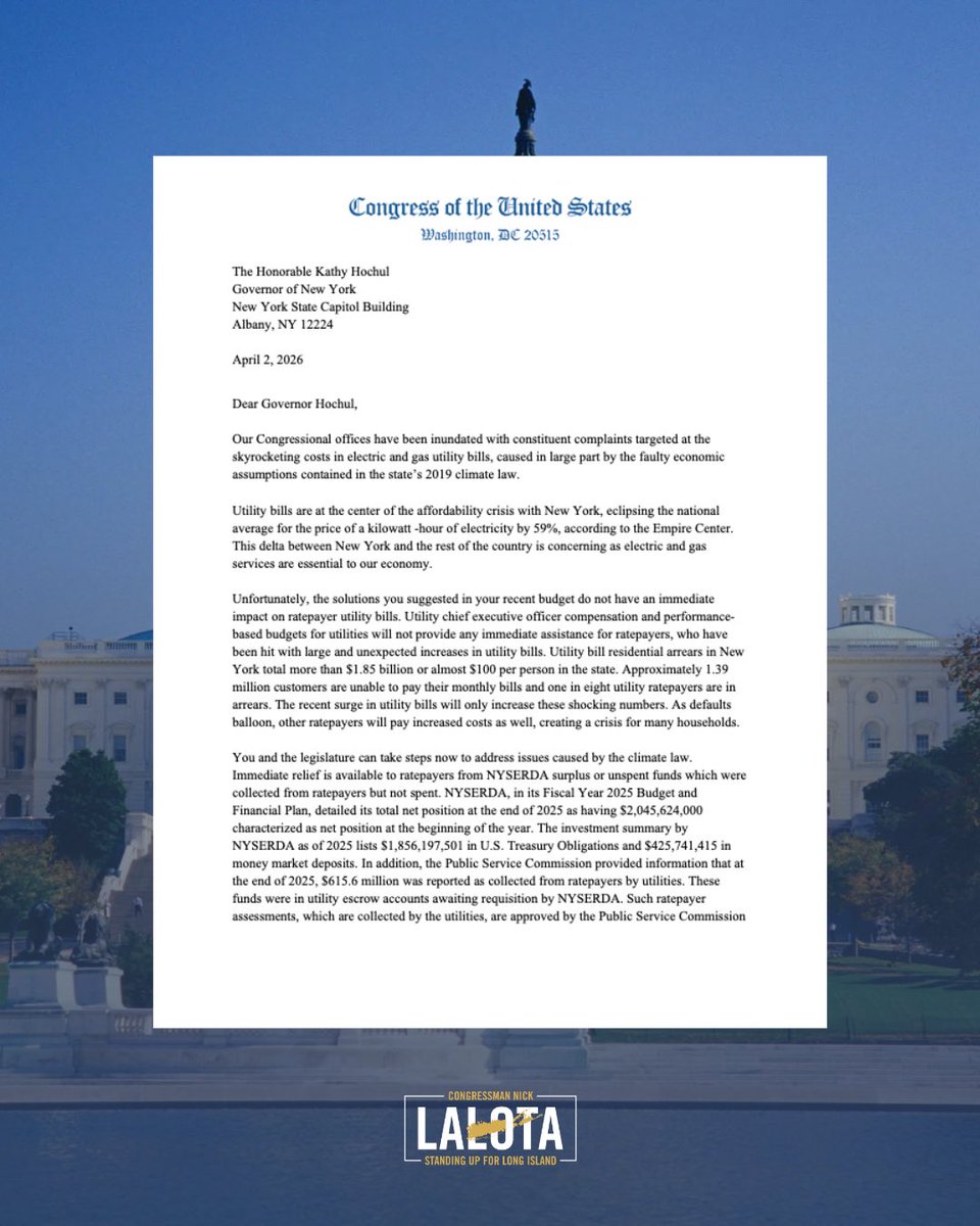 Congressman Nick LaLota tweet media