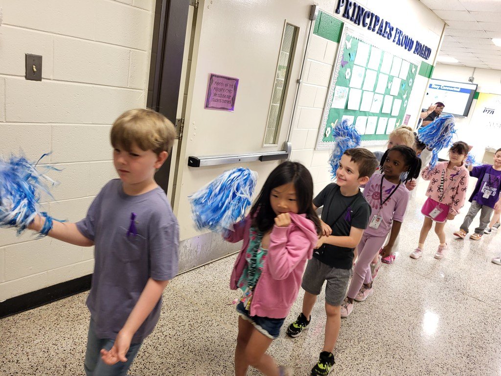 GRPChesapeake's tweet photo. We celebrated Month of the Military Child with our annual Purple Up Parade! https://t.co/wfJVB48jMw