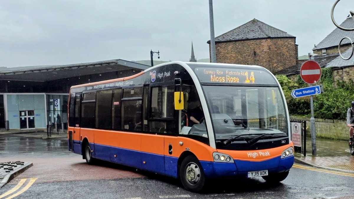 WC2512's tweet image. This SR is.. A.OK 👍  

@HighPeakLive 287 - YJ15 AOK in #Macclesfield Bus Station this afternoon working a 14 service heading to #MossRose.