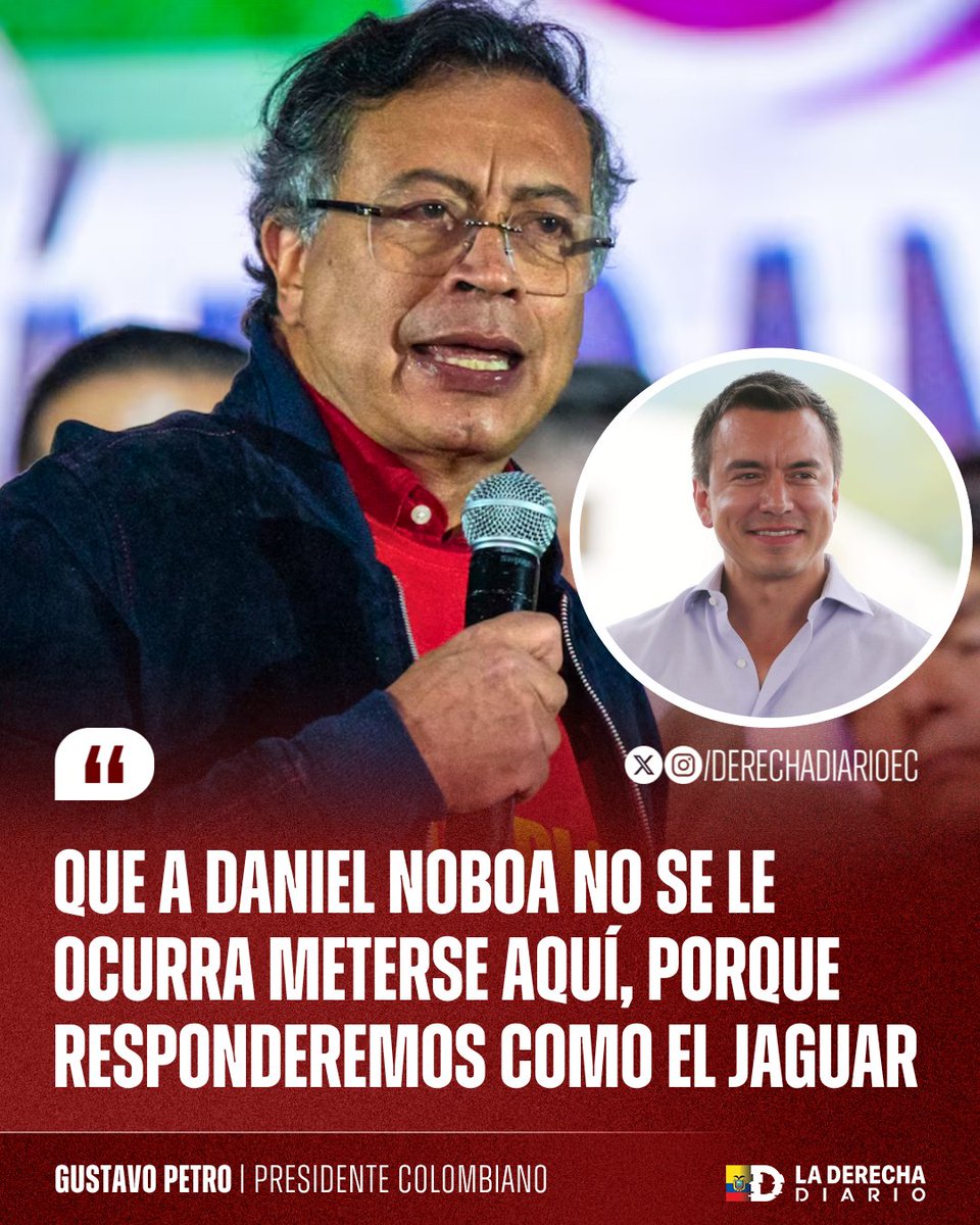 🚨🇨🇴🇪🇨 | DESQUICIADO: El drogadicto y presidente Gustavo Petro amenazó al presidente Daniel Noboa en medio de la "guerra arancelaria" y las tensiones entre países por la complicidad del gobierno colombiano con el narcoterrorismo en la frontera: “Que a Noboa no se le ocurra