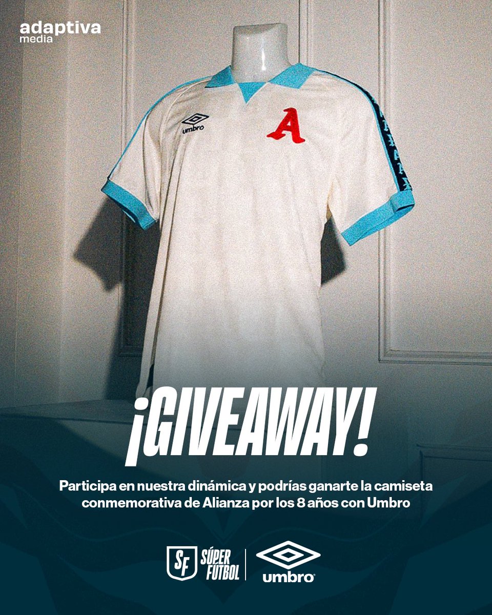 ¡GIVEAWAY ALERT! 👕🅰️

¿Quieres llevarte la última camisa de Alianza conmemorativa por los 8 años con Umbro? ⚽️🤔

Aquí te contamos cómo participar y ser el posible ganador:

1️⃣ Dale RT a este post.
2️⃣ Síguenos en nuestra cuenta.
3️⃣ Responde esta publicación con una captura en