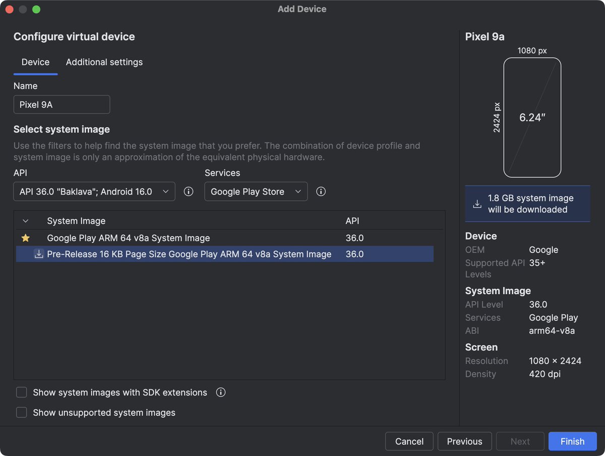AndroidDev's tweet image. 🧪 Verify your app performance in a 16 KB environment → goo.gle/4uBwDqk

This helps identify and resolve any compatibility issues from the move to 16 KB page sizes ahead of the May 31, 2026 extended deadline!