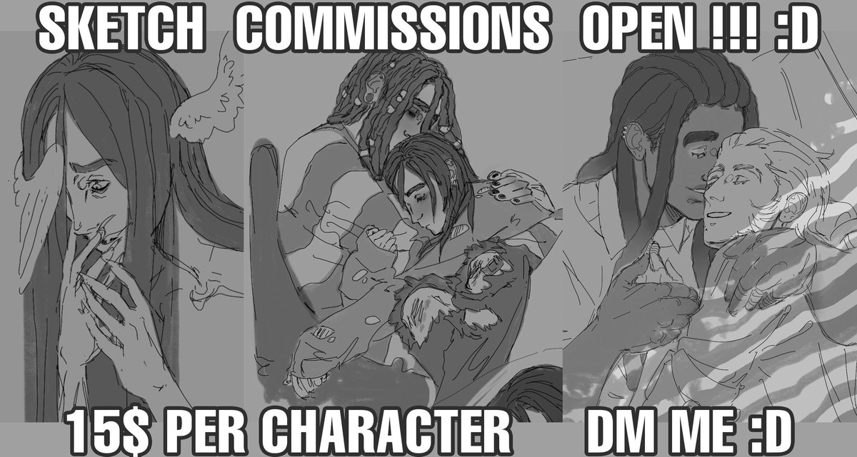 ClearMiller's tweet photo. Chеар Skеtch Cоmmissiоns are ореn again! :D
Plеаse retееt if you're able! Thank you!
Yumes are welcome! <3

6 Slоts!
15$ per character, DМ МЕ! 
(Or leave a rеply under this pоst i'll rеаch out)

INFО Below :> https://t.co/tGcZk2eamX