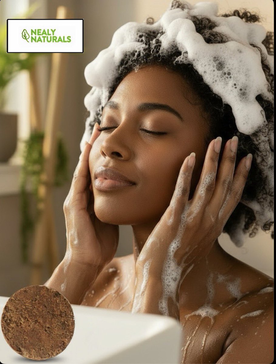 NealyNaturals's tweet image. Texture check ✔️ Scalp happy ✔️ Curls POPPIN ✔️
My African Black Soap is THAT girl for textured hair—cleansing without stripping, hydrating without buildup, and giving your coils the love they deserve 🖤✨
If your wash day isn’t hitting like this… it’s time to upgrade.
#curls
