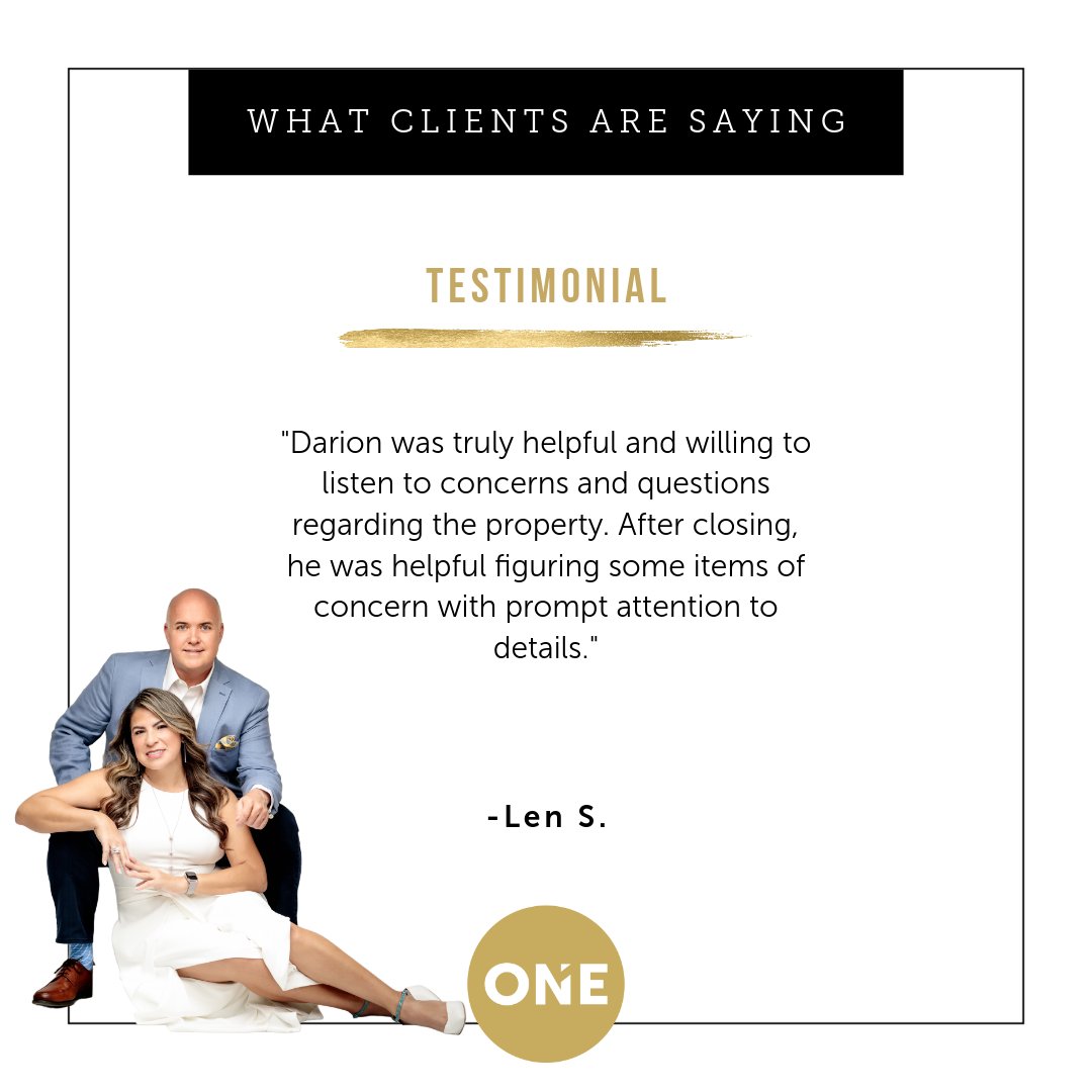 RealtorDarion's tweet photo. ⭐ 𝐂𝐥𝐢𝐞𝐧𝐭 𝐄𝐱𝐩𝐞𝐫𝐢𝐞𝐧𝐜𝐞𝐬 𝐌𝐚𝐭𝐭𝐞𝐫 ⭐

Nothing means more to us than hearing that our clients felt supported and confident throughout the process.

Real estate is about more than buying and selling property. It is about listening, answering questions, and making sure every detail is handled with care both before and after closing.

We are grateful for the trust our clients place in us and proud to serve the Southwest Florida community.

If you are thinking about buying or selling in Southwest Florida, we would be honored to help guide you through the process.

𝐊𝐚𝐭 𝐚𝐧𝐝 𝐃𝐚𝐫𝐢𝐨𝐧 𝐇𝐢𝐠𝐝𝐨𝐧
𝐋𝐞𝐠𝐚𝐜𝐲 𝐋𝐮𝐱𝐞 𝐓𝐞𝐚𝐦 | 𝐑𝐞𝐚𝐥𝐭𝐲 𝐎𝐍𝐄 𝐆𝐫𝐨𝐮𝐩 𝐌𝐕𝐏
𝐄𝐥𝐞𝐯𝐚𝐭𝐢𝐧𝐠 𝐑𝐞𝐚𝐥 𝐄𝐬𝐭𝐚𝐭𝐞 𝐢𝐧 𝐒𝐨𝐮𝐭𝐡𝐰𝐞𝐬𝐭 𝐅𝐥𝐨𝐫𝐢𝐝𝐚
𝐒𝐖𝐅𝐋 | 𝟐𝟑𝟗-𝟓𝟓𝟖-𝟎𝟕𝟕𝟐 | 𝐋𝐞𝐠𝐚𝐜𝐲𝐋𝐮𝐱𝐞𝐓𝐞𝐚𝐦.𝐜𝐨𝐦

#LegacyLuxeTeam #SWFLRealEstate #NaplesFLRealEstate #ClientTestimonial #SouthwestFloridaHomes