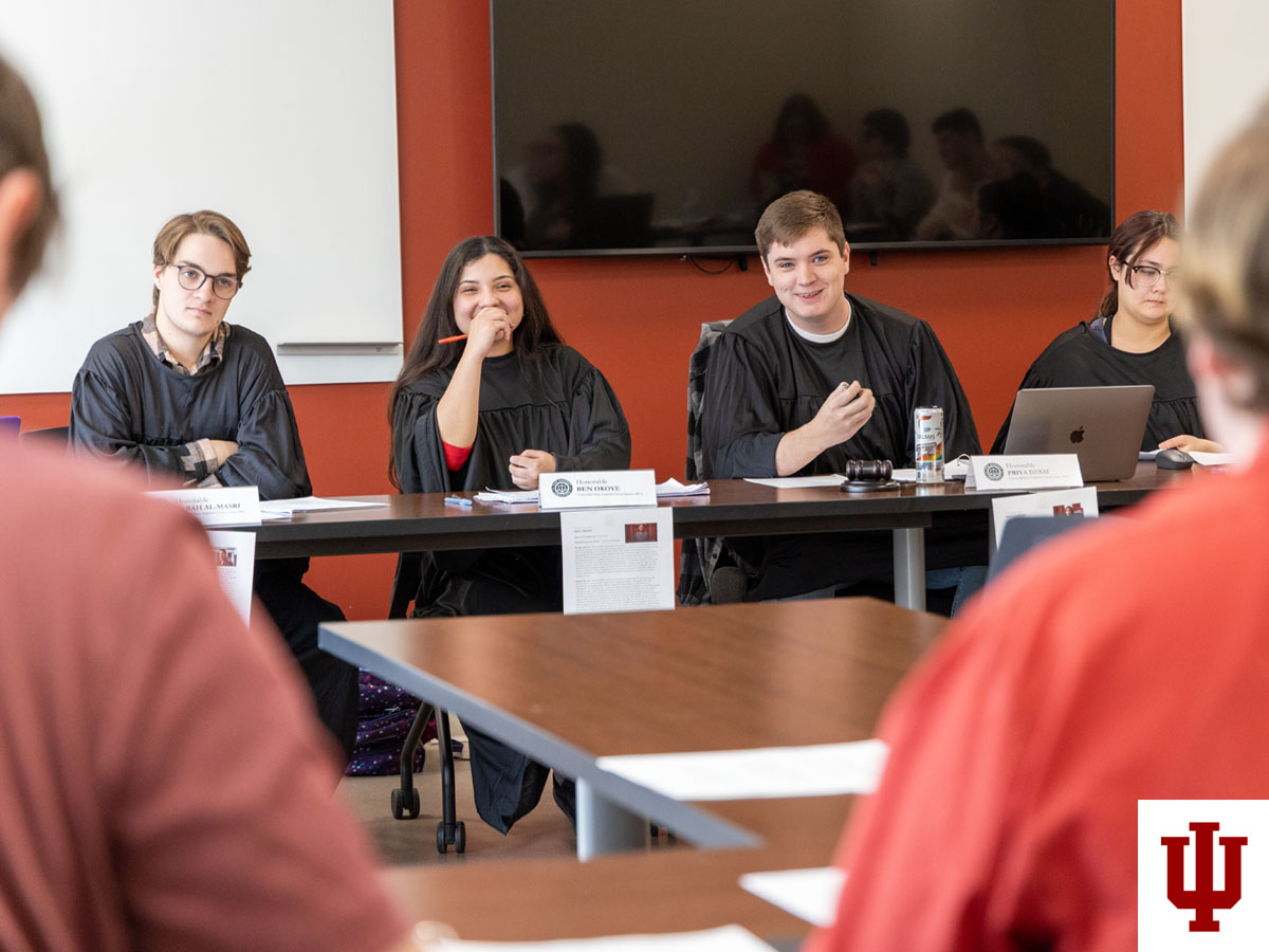 IUKokomo's tweet photo. Students in an Indiana University Kokomo constitutional law class argued cases in front of the Concordia Supreme Court this semester, deciding legal issues that came before the fictional state’s justices.

Read more: https://t.co/E3wR23qUI6 https://t.co/spLZci6kNK