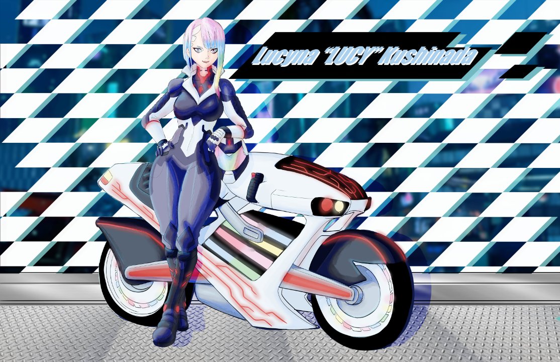 j2miner's tweet photo. Street racing biker girl Lucy #fanart #cyberpunk #edgerunner https://t.co/dPWTrAN3AD