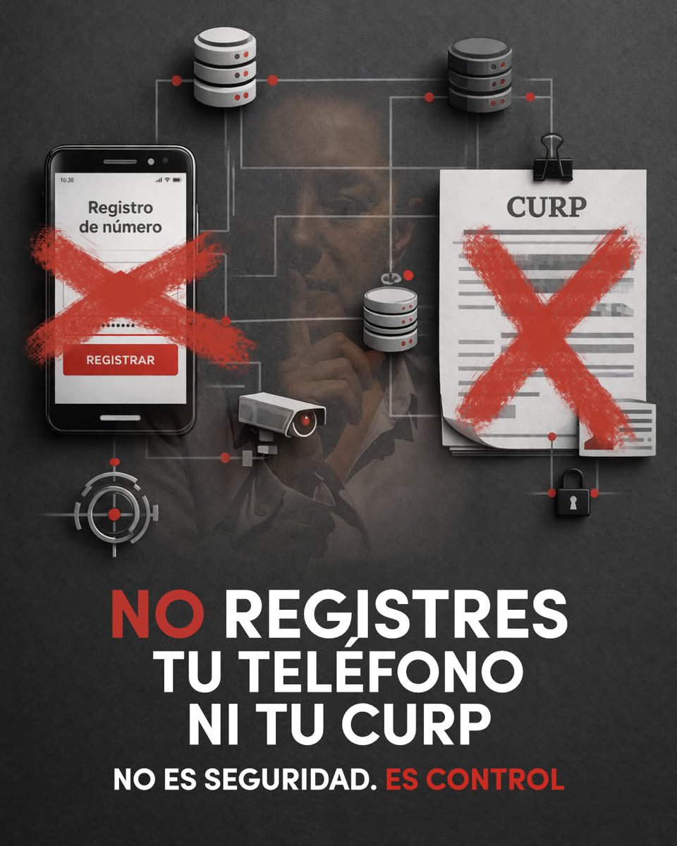 Se está movilizando una abogada patriota para apoyar a todos los mexicanos que no deseen entregar sus datos, por que todavía hay leyes que sirven de herramientas para detener éste atropello de la libertad!
*Comparte!