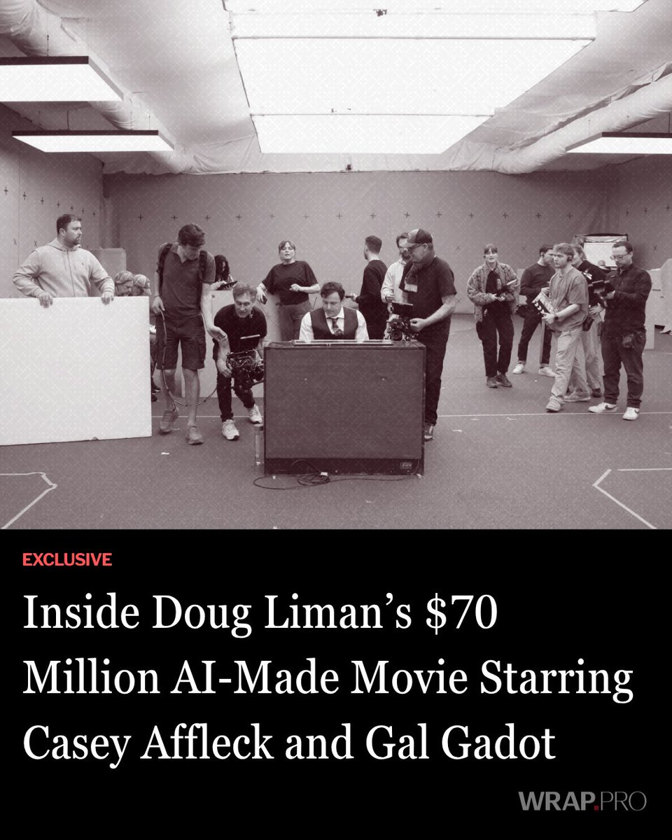 TheWrap's tweet image. #Exclusive: Starring #GalGadot and #CaseyAffleck, 'Bitcoin: Killing Satoshi' questions the mysterious identity of Bitcoin's creator amid a backdrop of conspiracy. 

The AI-enhanced production reflects Hollywood’s growing embrace of AI as a tool, not a creator, as seen in