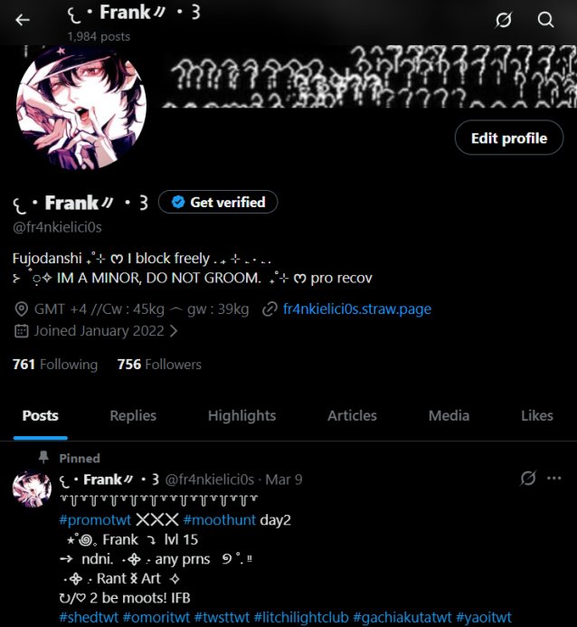 𐔌 . ⋮ Frank 2.0 .ᐟ ֹ ₊ ꒱ tweet media