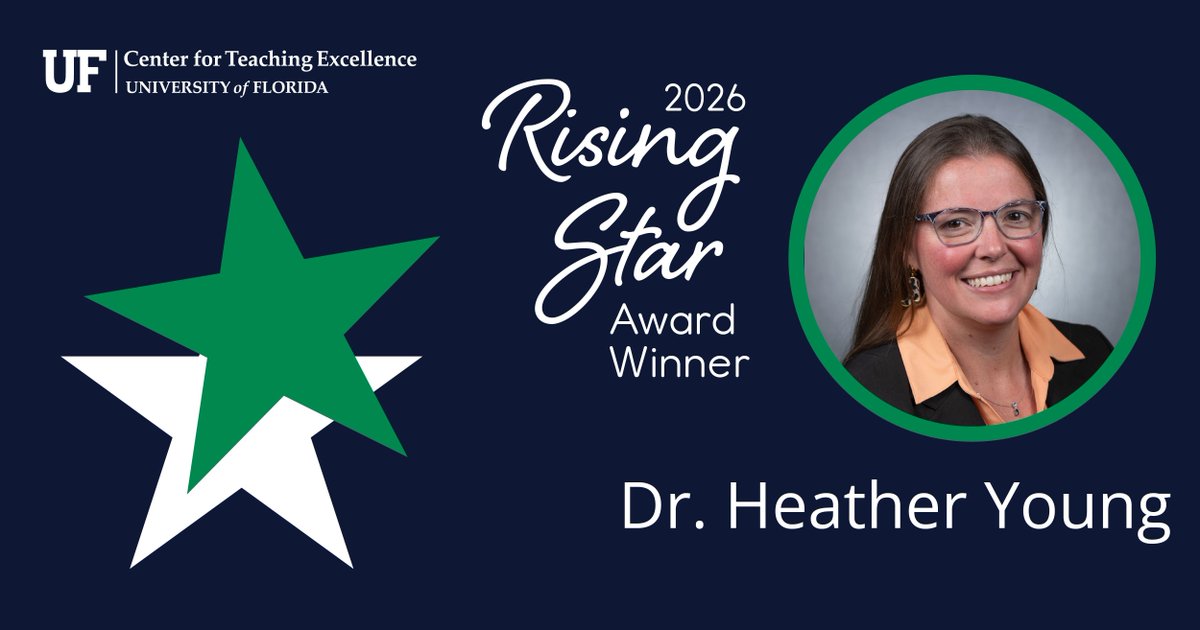 UF_CTE's tweet image. Join us in congratulating Dr. Heather Young, our Rising Star Award recipient! 🌟  
Her unwavering dedication and passionate support are truly motivational. Congratulations!
#UF #UFCTE #TeachingExcellence #RisingStar #AwardWinner