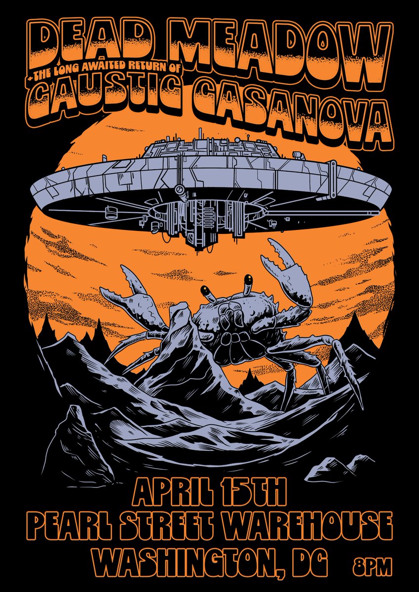 CausticCasanova's tweet photo. Tonight! We return!

Doors 7, we play at 8.

Pearl Street Warehouse in DC, opening for Dead Meadow!

Poster art by Jase Harper, and yes they'll be for sale! https://t.co/5ejwub0O06