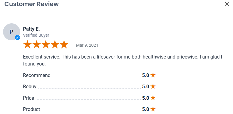 What do we do at Canada Pharmacy Online?

We help people everyday just like Patty.

We offer:

✅Affordable Prices On Meds
✅Great Service
✅Reliable Shipping

We can help you too! Visit us: canadapharmacyonline.com