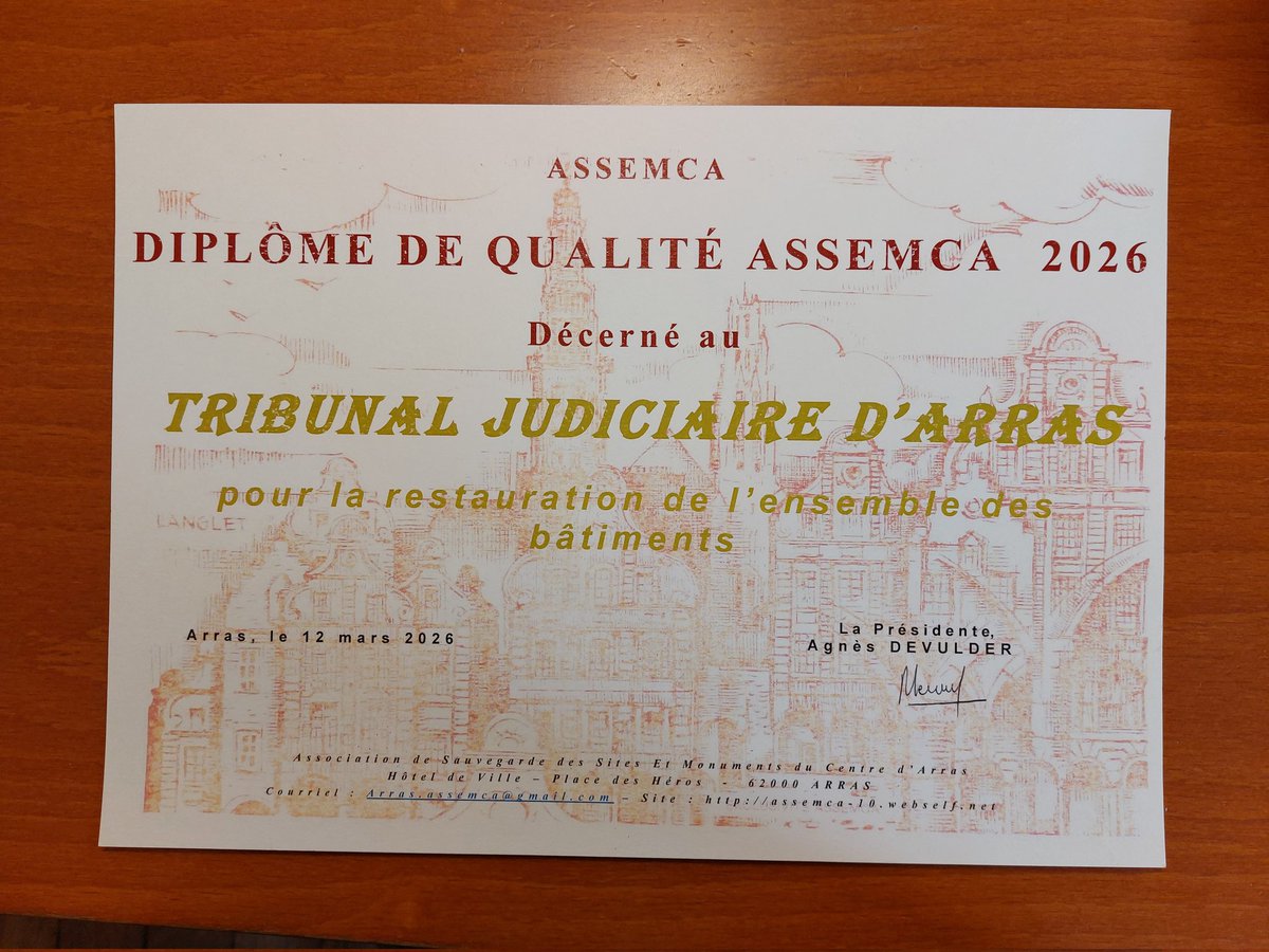 Présidente du TJ d'Arras tweet media