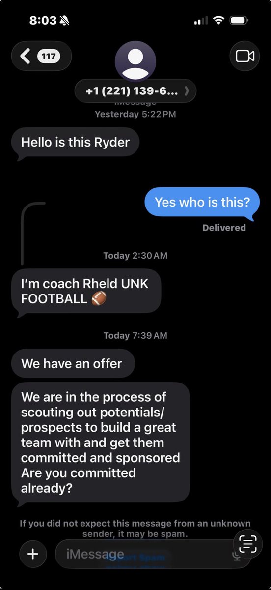 CoachRHeld's tweet photo. Someone is trying to represent me.  Disregard.   Be aware I’m not sending these messages. https://t.co/XRAmk1wrrf