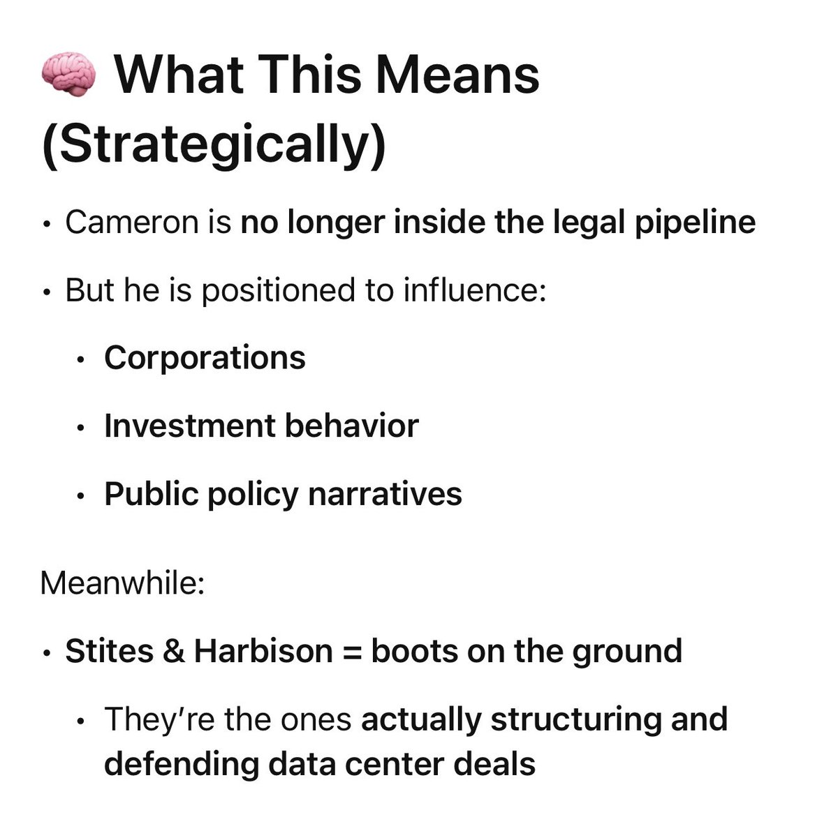 For all of you who despise data centers, I’ll put some not so well know information here for you. 

Stites &amp; Harbison is actively defending data center development. 

Daniel Cameron is a former attorney at Stites &amp; Harbison, where he still has influence. 

Now he’s running for
