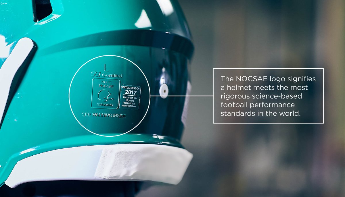 NOCSAE's tweet photo. Protect what matters most. The "Meets NOCSAE Standard" mark isn't just a label — it tells you the equipment meets the most current, science-based performance standards. When you see that mark, you know compliance has been independently verified by SEI. https://t.co/9xrRQDKXyA