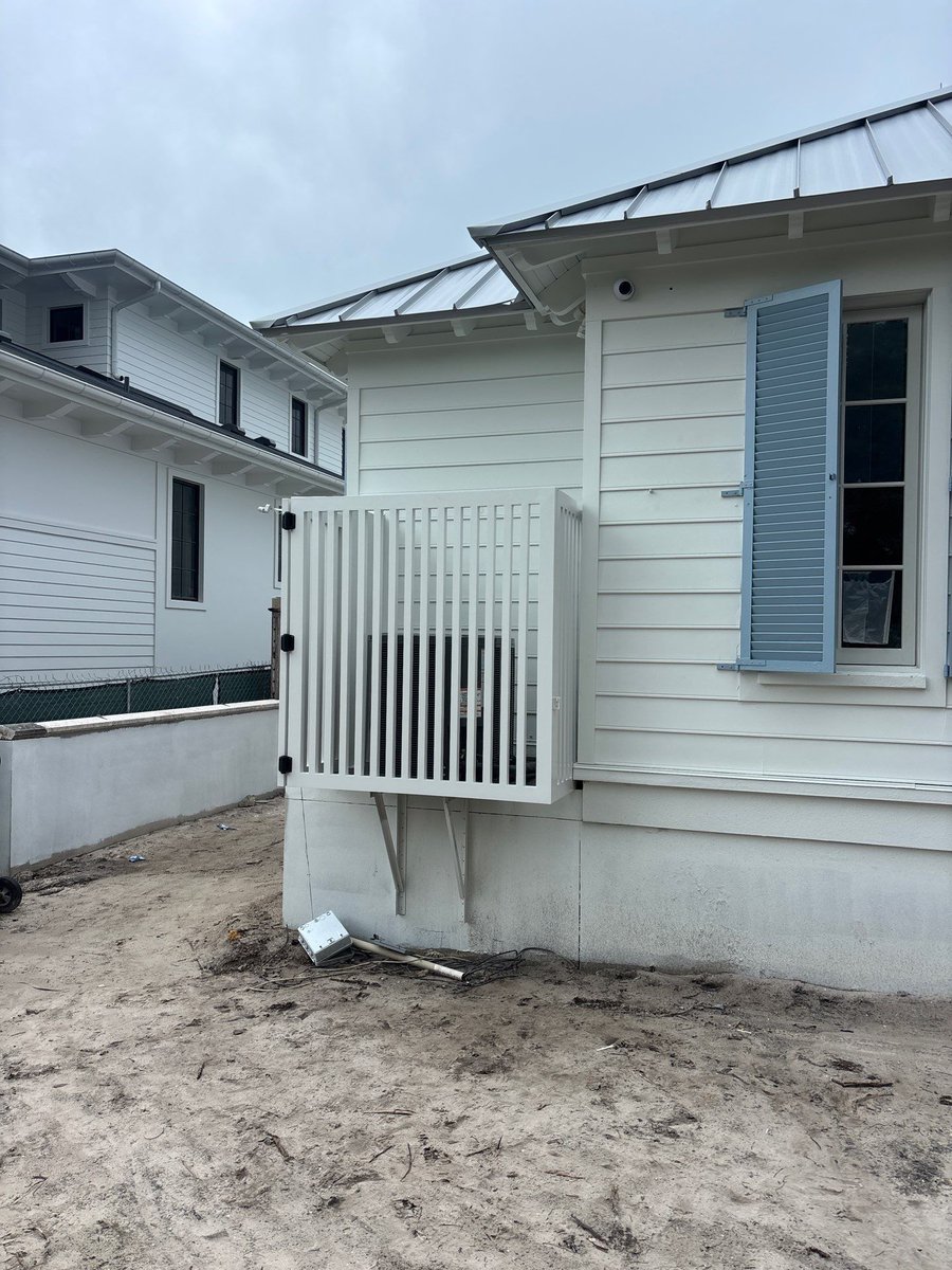 NaplesShutter's tweet photo. From exposed utilities to absolute elegance! 🌿 Swipe to see how we transformed these messy HVAC and pool equipment alcoves into clean, polished spaces with custom Naples Shutter Louvered Gates. 🏠✨

#NaplesShutter #BeforeAndAfter #LouveredGates #NaplesFL https://t.co/SPeVB2bLpi