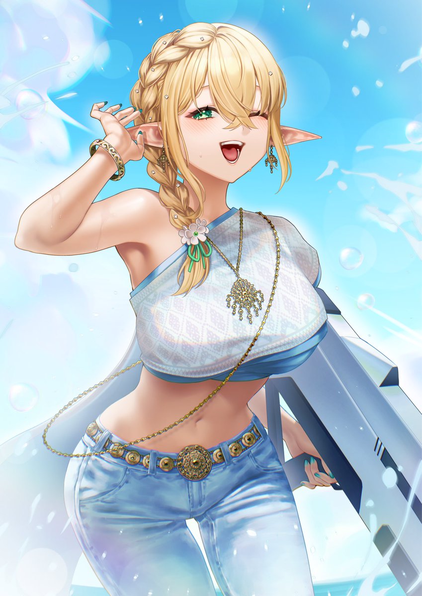 ส่งท้ายวันสงกรานต์ เล่นน้ำกันให้ชุ่มปอด 💦
กับคุณเอลฟ์<a href="/AranisElvene/">Aranis Elvene 🧝🏻‍♀️ Pixela-Isekai</a> ในสไตล์สไบกับกาเกงยีนส์ที่ฮิตกันทั่วบ้านทั่วเมือง 

ลายเส้นคุณภาพจากคุณโอมะ ขอบคุณค่า 🥰🙏💚<a href="/Omazenzenn/">OMA【CMS OPEN】</a> 

*อนุญาตให้เอลวีนกับทีมงานใช้ภาพได้เท่านั้น*
#ElveneArt