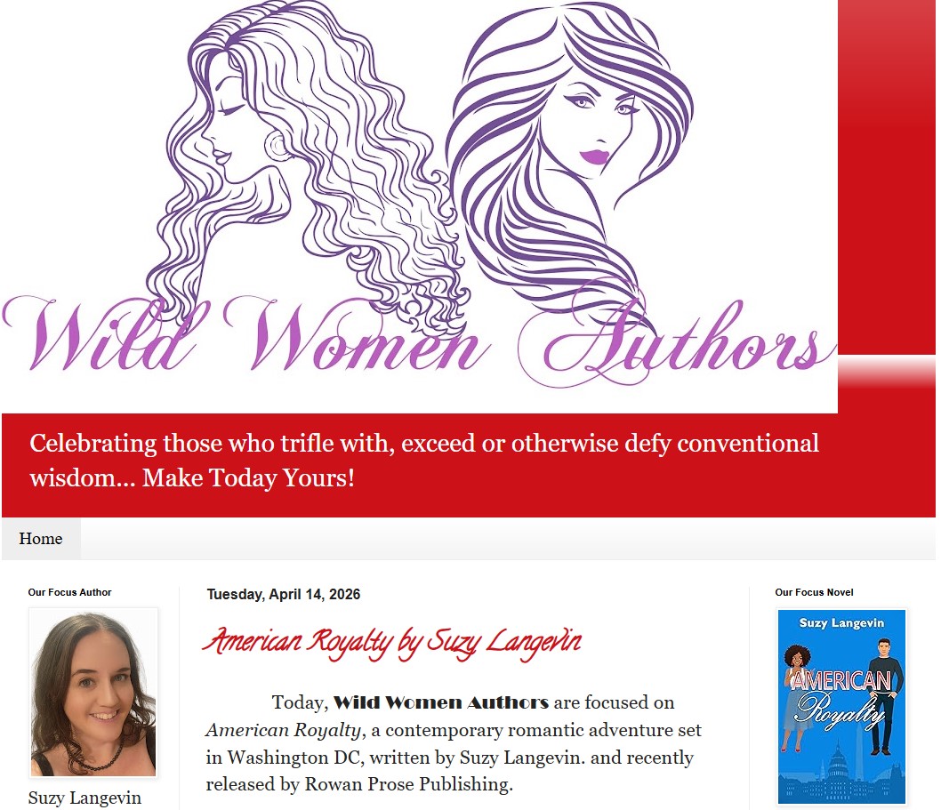 RowanProse's tweet image. Suzy Langevin's new romance release, AMERICAN ROYALTY, is featured on Wild Women's blog!
wildwomenauthorsx2.blogspot.com/2026/04/americ…

#bookblog #RomanceReads #booktwt