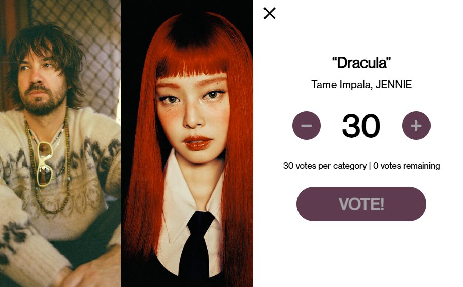NEWSJENNlE's tweet image. Have you voted for Dracula #JENNIE Remix today? 
Reply with voting proof! vote.theamas.com/song-of-the-su…