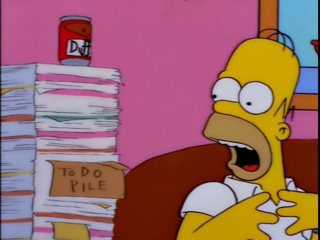 QuotesSimpsons1's tweet photo. I put the tax forms on top of your "to do" pile a month ago.

I have a "to do" pile?!

#TheSimpsons https://t.co/RvRSHBewNv