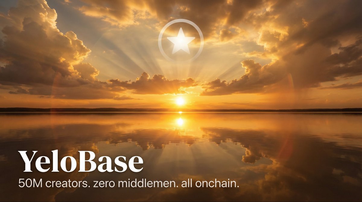 YeloBase's tweet photo. there are 50 million creators on TikTok.

every single one gets paid through an agency, a brand deal spreadsheet, or a wire transfer that takes 30 days.

we're replacing all of that.

o3 + AgentKit + x402 + USDC on @base.

YeloBase $YELO https://t.co/639g8s4N5V