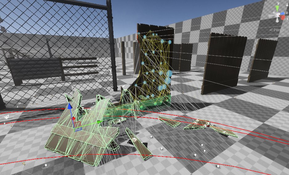 TheLocalBogan's tweet image. // Working on a custom physics controller model for pre-factured meshes. 

It’s performant.. but has a long way to go till we are happy with it. The goal is to have a realtime mesh shatter that works better than Rayfire.

#WorkInProgressWednesday #indiedev #2000s #unityengine