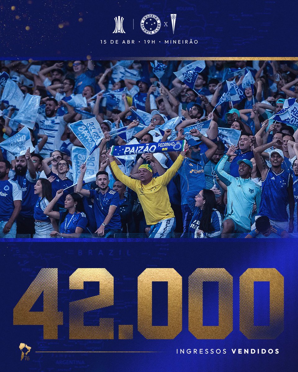4️⃣2️⃣ mil cruzeirenses no Mineirão! 🏟️

Ainda dá tempo de garantir seu ingresso e apoiar o Cabuloso nesta quarta-feira! 💪

🎟 Ingressos a partir de R$ 40: ingresso.cruzeiro.com.br

#CRUxCDUC #LaBestiaNegra