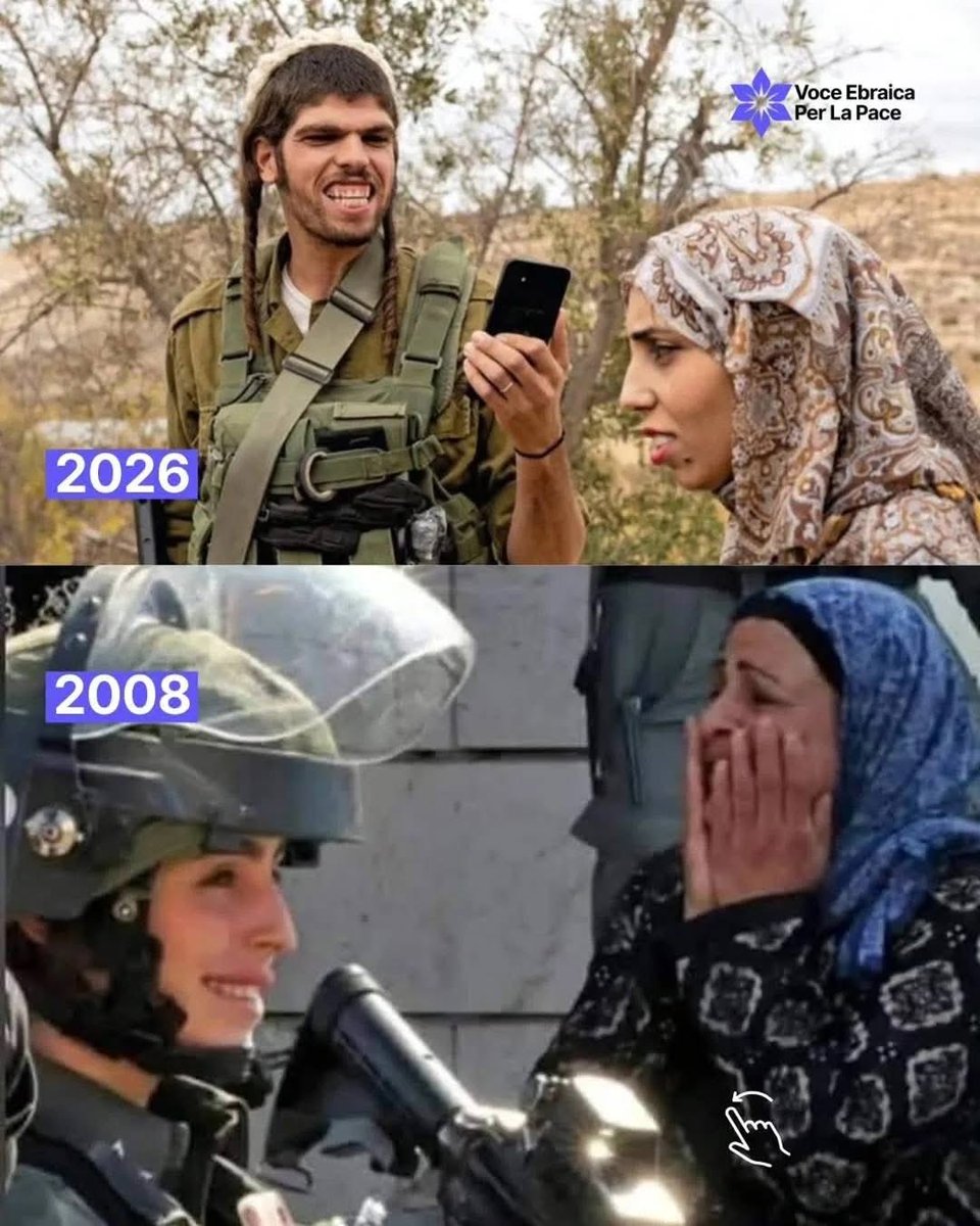 emperorLTC's tweet photo. Italy’s L’Espresso has sparked outrage in Israel with its cover story “L’ABUSO” — “The Abuse.” The magazine shows an Israeli settler grinning while filming a terrified Palestinian woman, exposing the predatory nature of the Israeli occupation.#Palesti̇ne https://t.co/Mkav0XX6CW