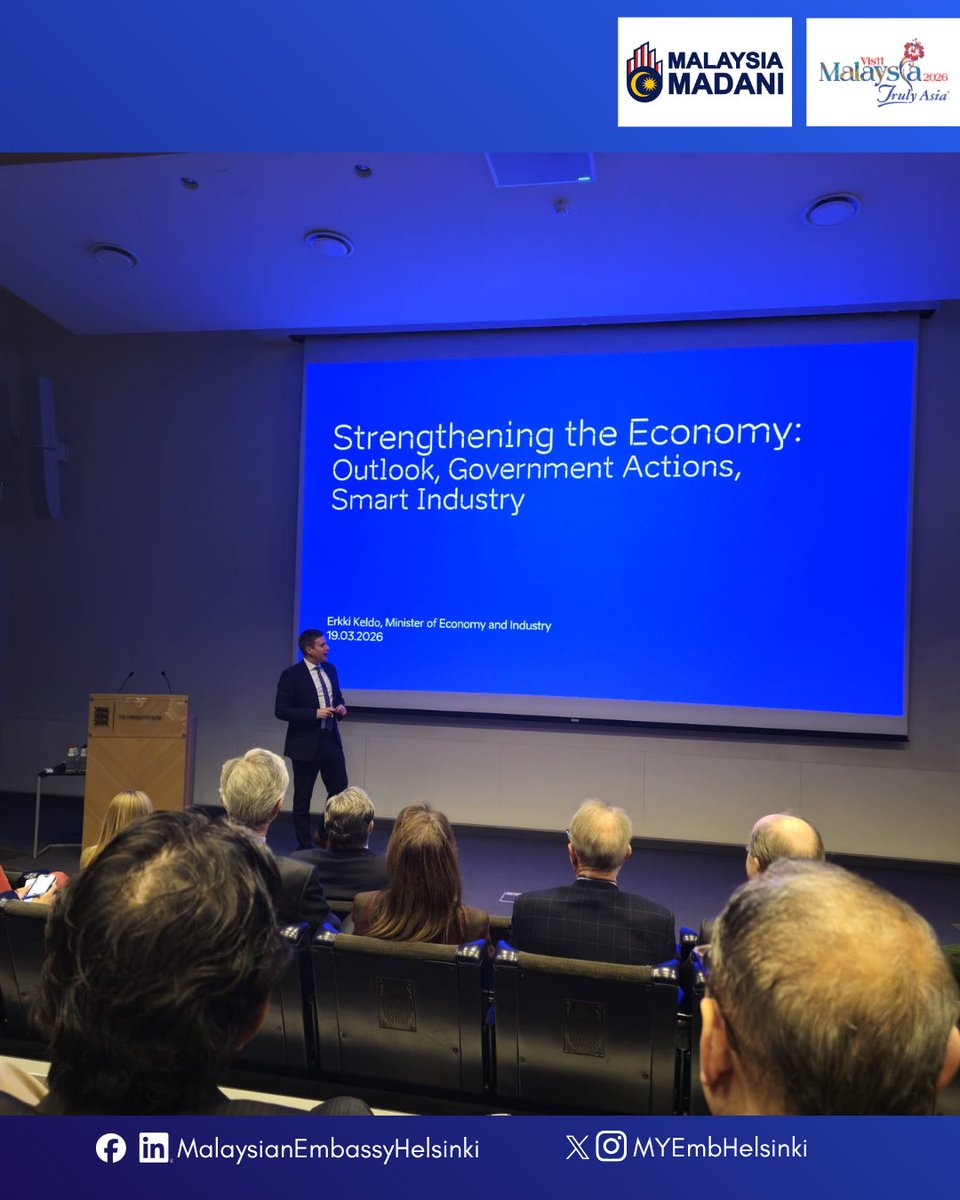 The Embassy of Malaysia in Helsinki had the distinct honour of participating in the briefing session led by the Minister of Economy and Industry of Estonia, His Excellency Mr. Erkki Keldo. This new monthly session of "Meet with Minister" took place on 15 April 2026.