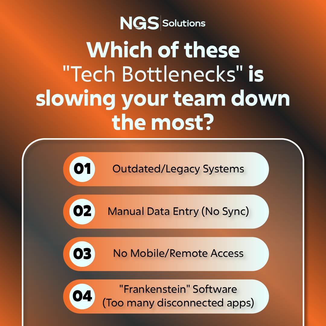 ngssolution1's tweet photo. There is a "Hidden Tax" on your business that doesn't show up on your P&amp;L. 📉

We call it Tech Friction. ⚓

If your software isn’t a competitive advantage, it’s a liability.

Which of these is the biggest "Handbrake" on your growth right now?

Let us know below 

#NGSSolution https://t.co/GkMwHhsDQ8