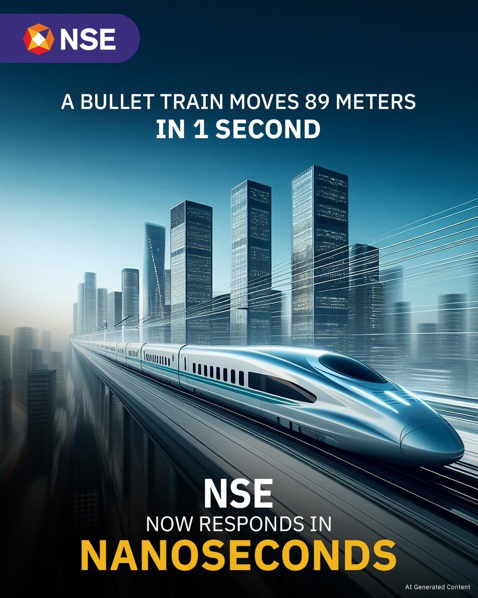 NSEIndia's tweet image. Even the fastest trains feel slow here. NSE now responds in nanoseconds. 

#NSE #NSEIndia #NSERespondsInNanoseconds