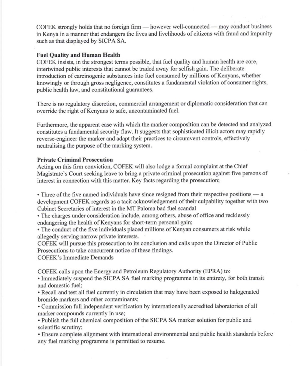 Consumers Federation of Kenya (COFEK) tweet media