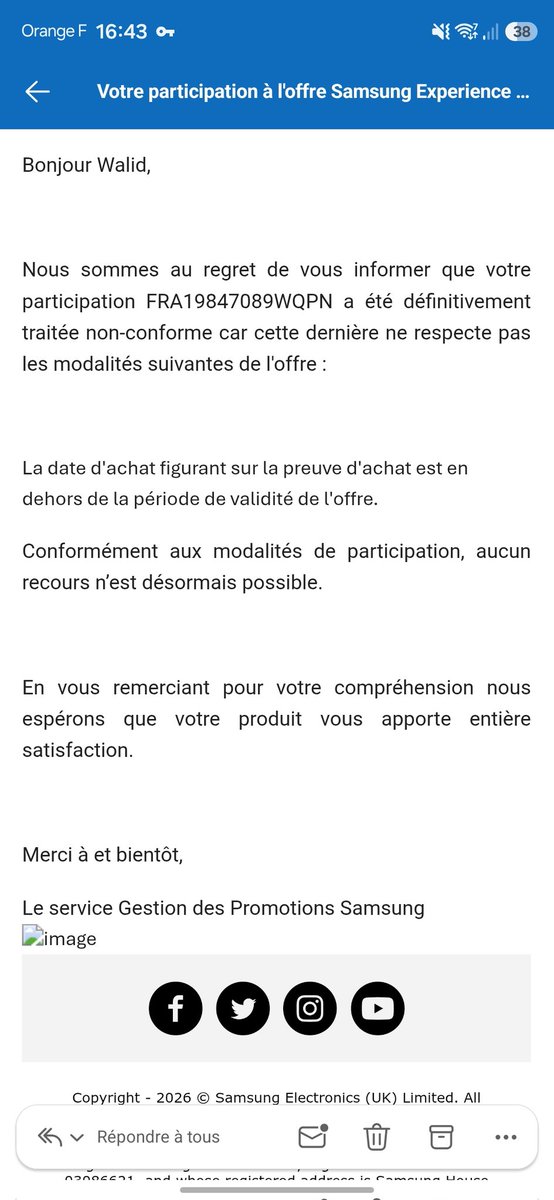 walid_gomaa's tweet photo. @SamsungFR Vous avez mon numéro ducoup vous pouvez traiter ma demande ? 

Vu la fraude que je subis je m'inquiète plus de samsung que des autres utilisateurs https://t.co/vya4bsyFYb