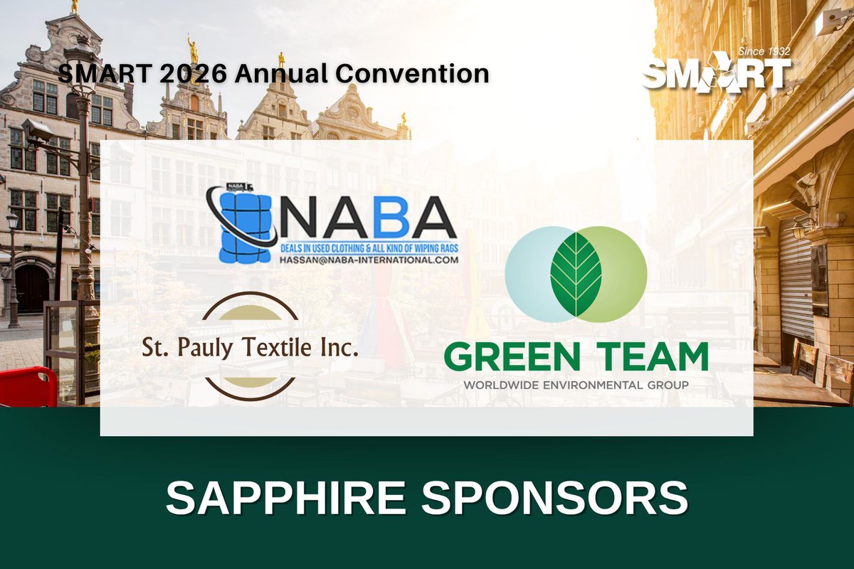 SMARTTextile's tweet photo. Are you ready to experience SMART Antwerp 2026? Join us and our Sapphire Sponsors for connection, inspiration, and innovation! We can't wait to see you there! ♻️ https://t.co/vSjiGMnfBI