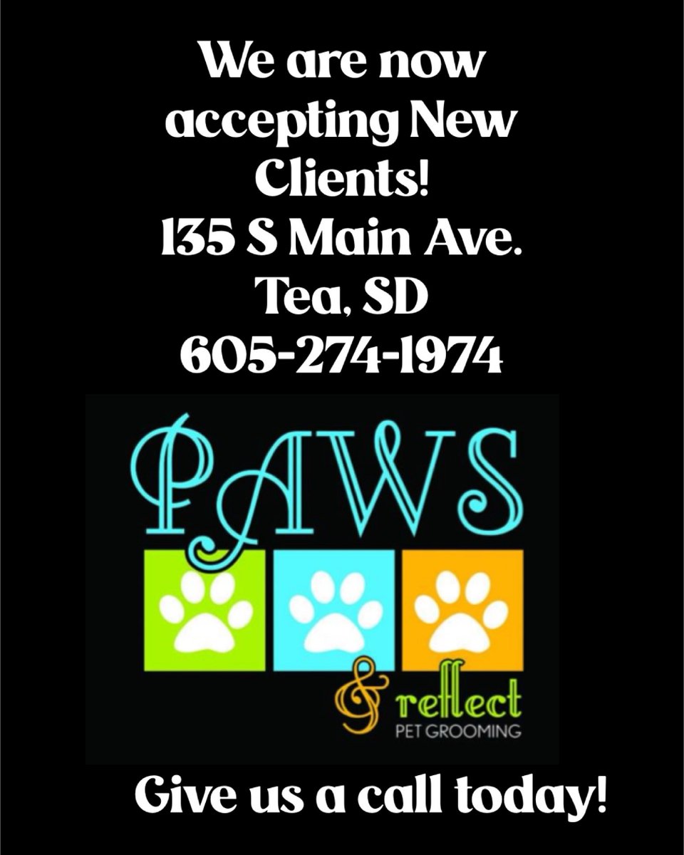 TeaStormChaser's tweet image. We are now accepting new clients for dog grooming with love &amp;amp; care. Baths, nail trims, deshed, and more—because your furry friend deserves the best! Call 605-274-1974 to book today! #DogGrooming #TeaSD #PamperedPups