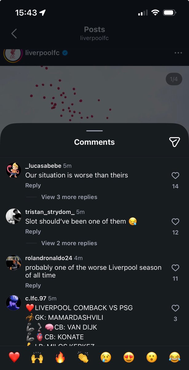 LFCElijah's tweet photo. On a post about the 97… I hate instagram and all these fake fans who don’t understand the club nor it’s history. Disgusting. JF97 https://t.co/BKuUShYZOm