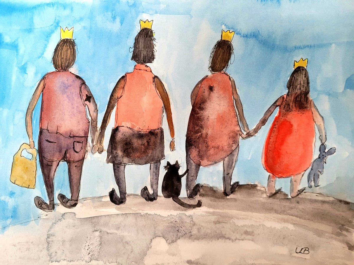 berner_ulrike's tweet image. We're all Queens and Kings of everyday.
#watercolor #people