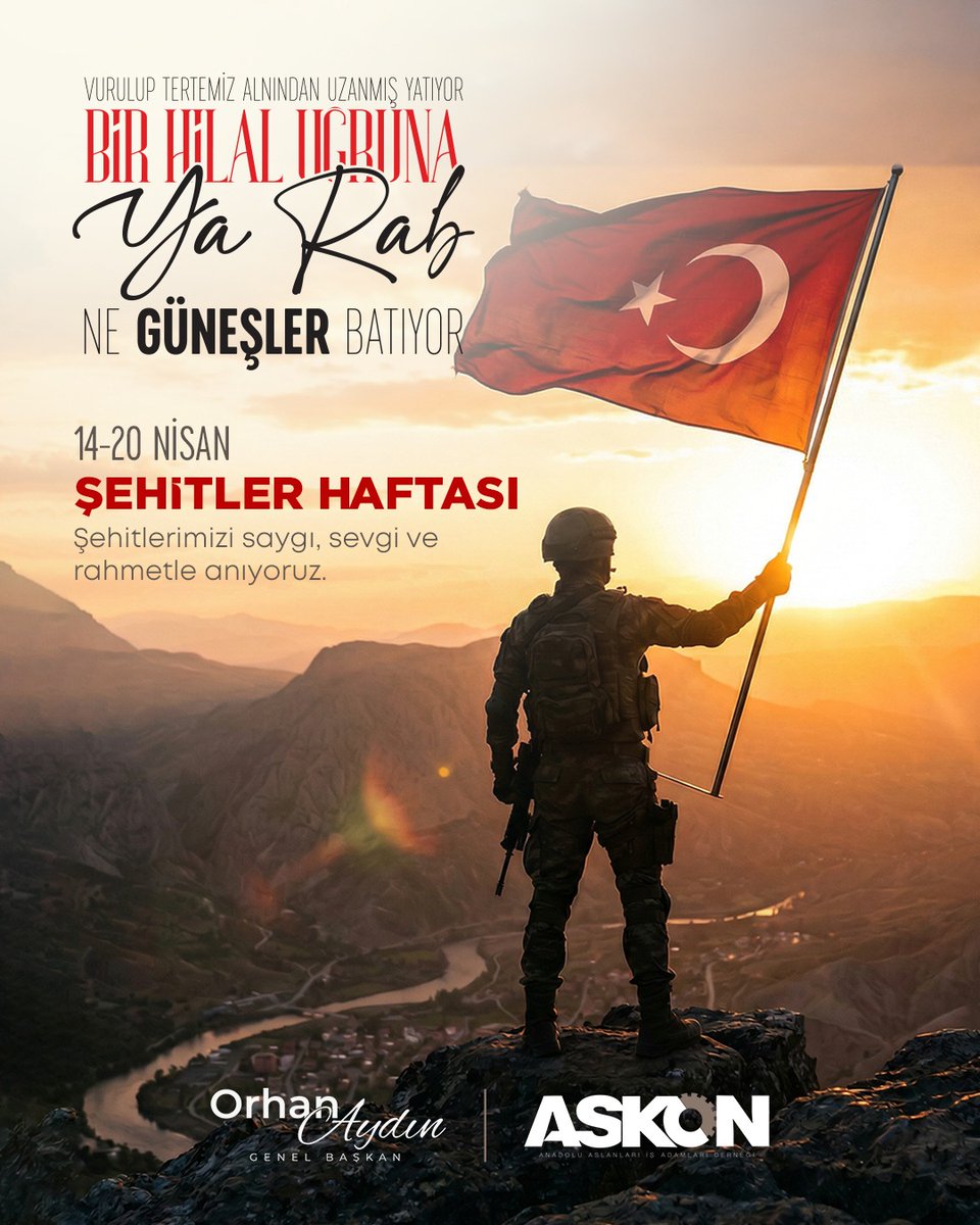 Şehitler Haftası’nda, vatan uğruna canlarını feda eden tüm kahramanlarımızı rahmet ve minnetle yâd ederiz. Onların kanlarıyla sulanan bu cennet vatan, bizlere emanettir. ASKON ailesi olarak, bu kutsal emaneti yaşatmak ve ülkemizin yarınlarına güçlü bir şekilde yürümek için var