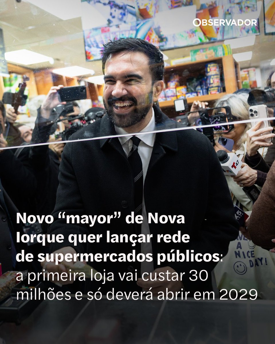 observadorpt's tweet image. Mamdani apresentou estratégia para abrir rede pública de supermercados. Primeira loja, cuja abertura irá custar 30 milhões de dólares, só irá abrir em 2029 mas "trará preços mais baixos", garantiu.

#NovaIorque #EstadosUnidosDaAmérica #Comércio #Economia