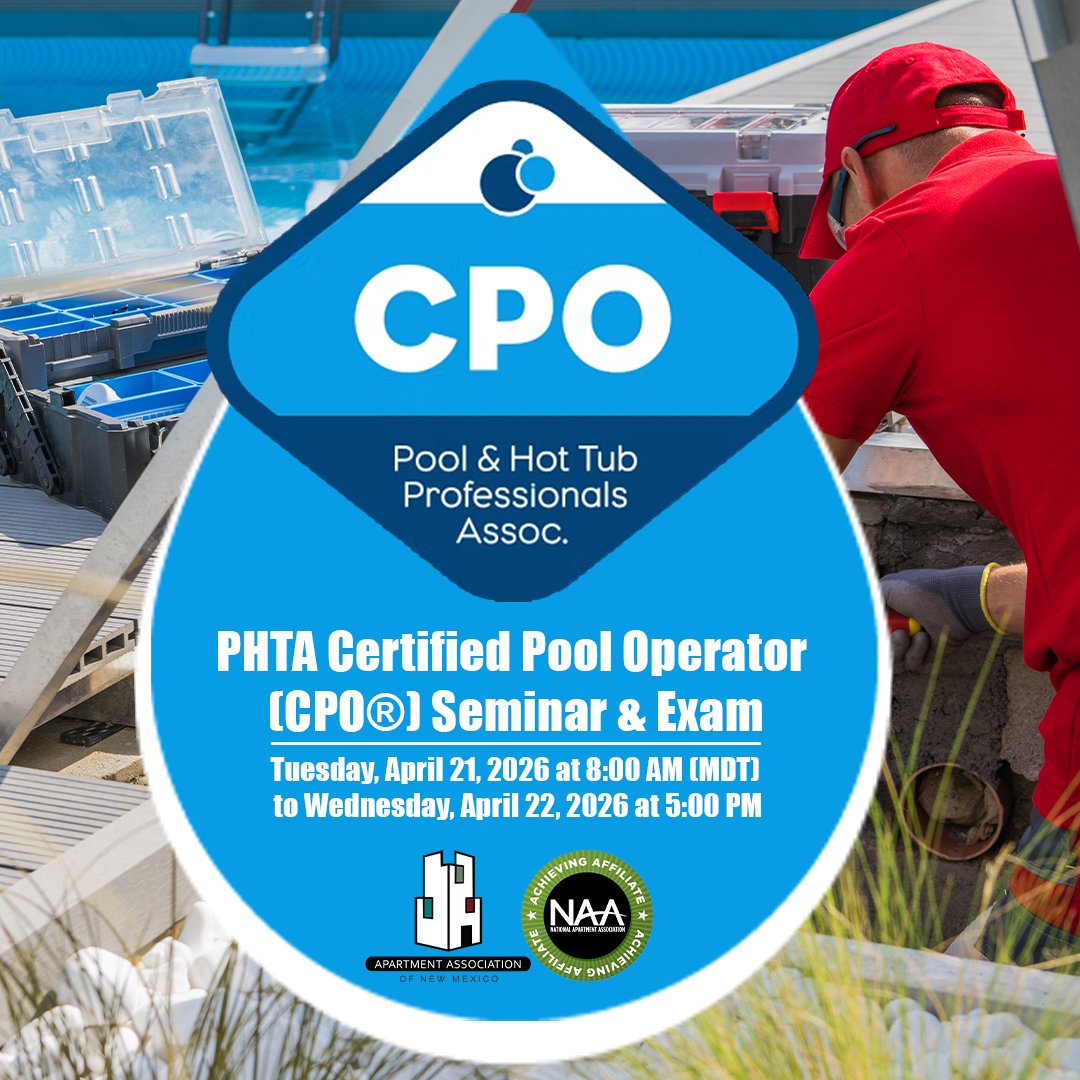 AAofNM's tweet image. Our PHTA Certified Pool Operator course is next week, April 21st-22nd. If you can't attend, choose a month that works for you and register later. We’re making it easier for our hardworking #multifamily professionals!

aanm.org/events/phta-ce…

#AANM #apartmentindustry #newmexico