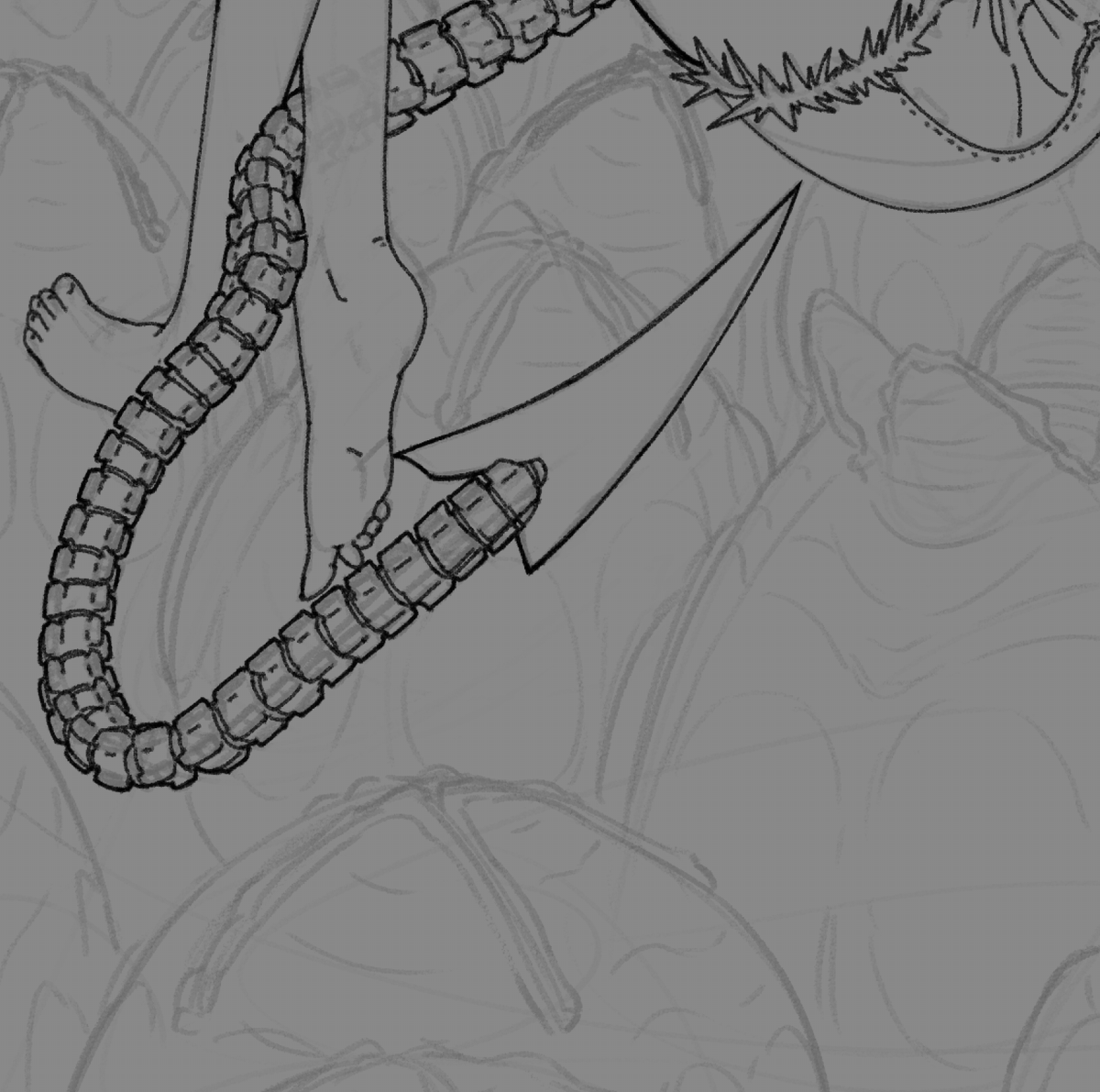 wip teaser for an upcoming piece before colors
and a thank you for over 2000 :D 🎉🥳
