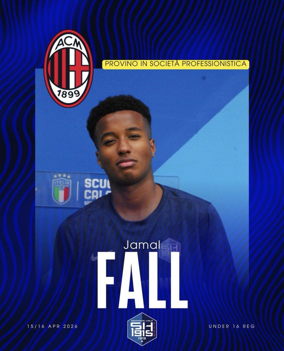 tommasocrisc's tweet image. 👀 Oggi in prova al Vismara il classe 2010 Jamal #Fall, difensore centrale del #SempioneHalf Under 16. Curioso come i rossoneri, soprattutto quest'anno, stiano provando molti ragazzi dai campionati regionali (non Élite).