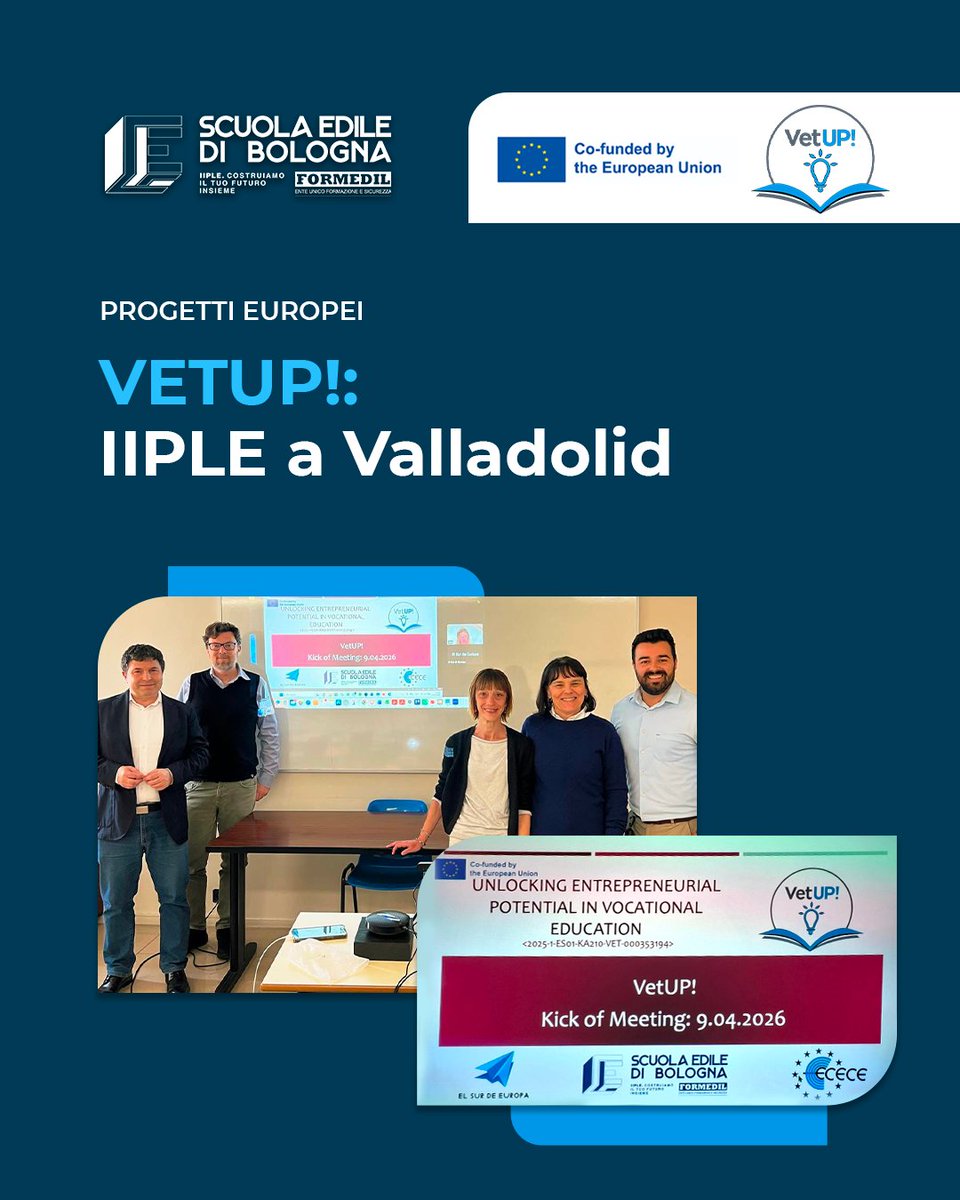 IstitutoEdili's tweet photo. 🇪🇸 Trasferta a Valladolid per il meeting di #VetUP! 
Lavoriamo per rafforzare l'imprenditorialità nella formazione professionale: nuovi strumenti per docenti e progetti "green" per gli studenti del futuro. ♻️🚀

Info: 🔗 https://t.co/yCnHpKzjQH

#iiple #erasmusplus #edilizia https://t.co/axXOWqviru